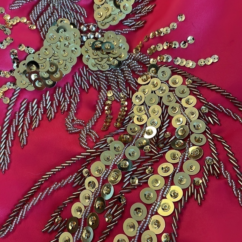 Vintage And 100% Silk Japanese Chinese Red Dress - Picture 10 of 12